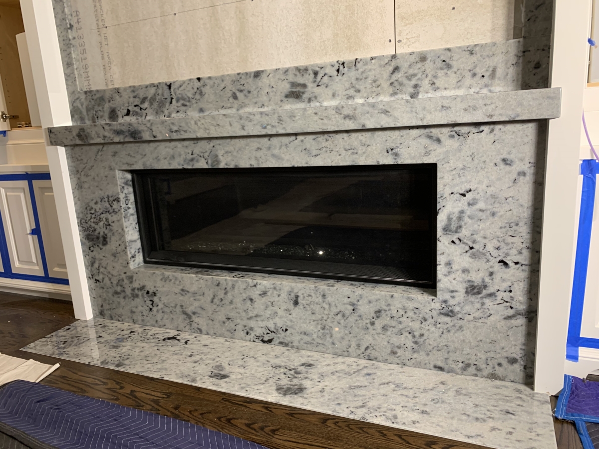 Fireplace under construction